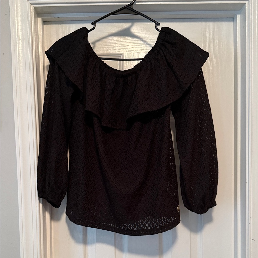 MICHAEL Michael Kors Black Ruffled Blouse